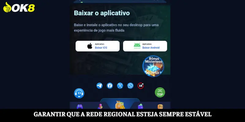 Certifique-se de que a rede regional esteja sempre em um estado estável